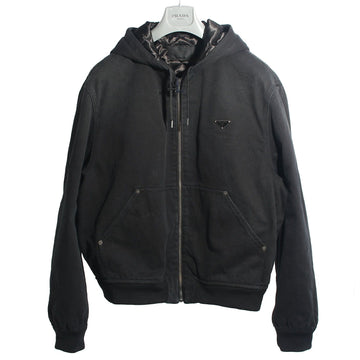 Prada 25SS Denim Hooded Bomber Jacket Washed Black GEB274 148J F0557 124686607