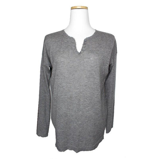 Zadig & Voltaire Mélange Grey Cashmere Knit Top 55 66 124898004