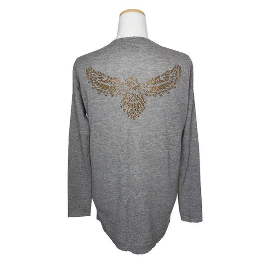 Zadig & Voltaire Mélange Grey Cashmere Knit Top 55 66 124898004