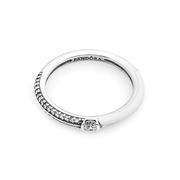 Pandora Dual Silver Ring with Mi Pave and White 71928507
