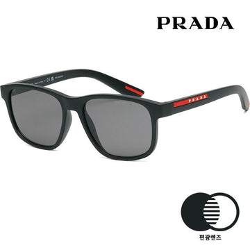 PRADA 偏光サングラス SPS06Y DG0 02G スポーツファッション マットブラック スクエア フレーム 125052618