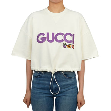 GUCCI ウィメンズ クロップ 半袖 Tシャツ 773722 XJF8P 9088 95454870