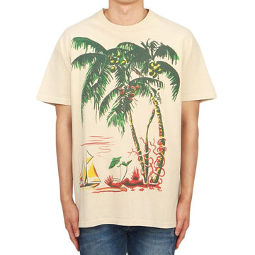 WILD DONKEY Men's Short Sleeve T-Shirt T PALM STRON WASHED KHAKI M 86091840