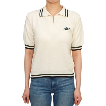 AUTRY レディース カラー 半袖 ニット POSW 431W ホワイト 76184829