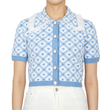 Alessandra Rich Check Jacquard Cardigan 46620479 [P]