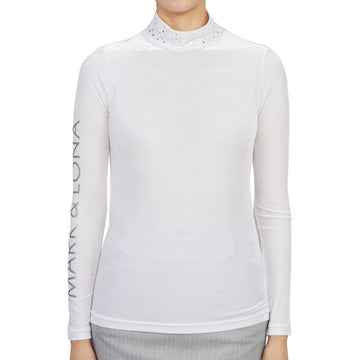 Mark & Lona Golf Wear Women's Turtleneck Long Sleeve T-Shirt 2D AU05 WHITE 42196492