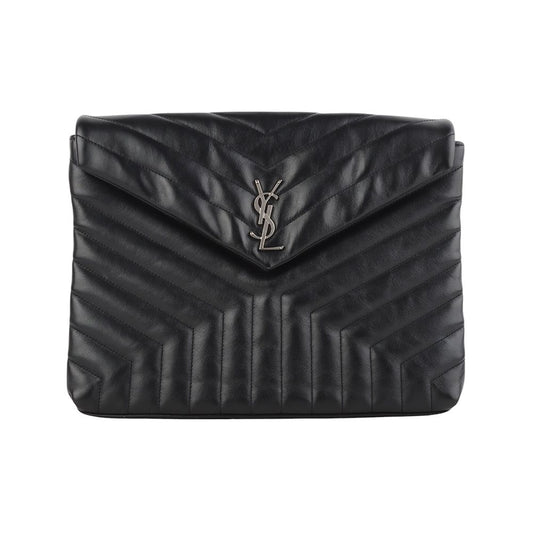 SAINT LAURENT マトラッセ フラップ ルル クラッチ シルバー 34302 125072848