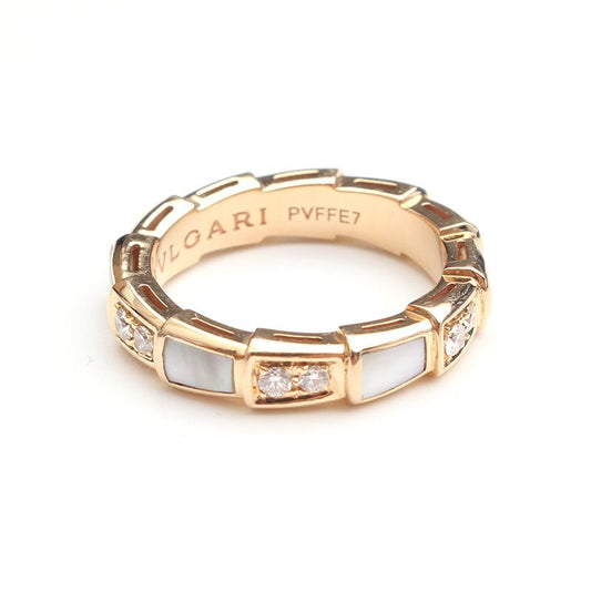 BVLGARI Diamond Rose Gold Serpenti Viper Ring 7 125125020