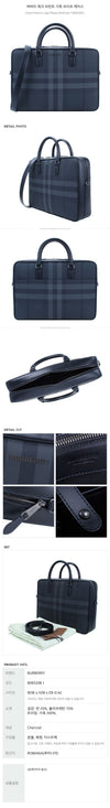 BURBERRY チェックプリントレザー ブリーフケース stamp: 8065338 1 45689270 [P]