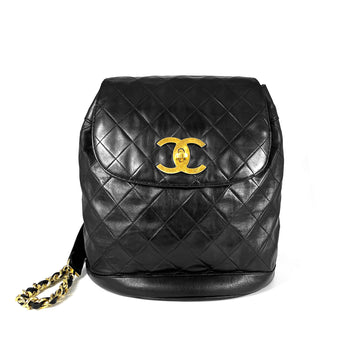 CHANEL ラムスキン バックパック ブラック 125177161