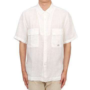 CP COMPANY Herren Leinen Kurzarmhemd 16CMSH210A 005415G 103 86698499
