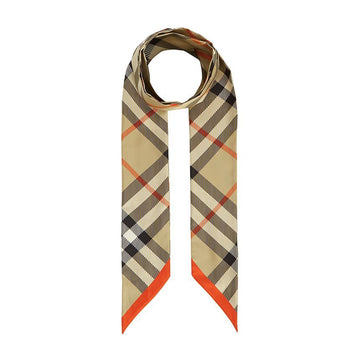 BURBERRY [スクラッチ] チェックウィメンズシルクスキニースカーフ LG VTG RVS SILK 8088136 156580765