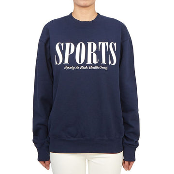 SPORTY & RICH Fleece Sweatshirt CR872NA NAVY 78001351