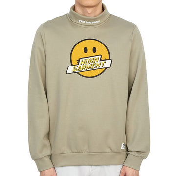 HORN GARMENT ゴルフウェア モックネック メンズ トレーナー 長袖Tシャツ HCM 2C AA55 ベージュ 42306538