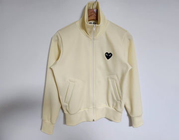 COMME DES GARCONS S Ivory Schwarz-Patch Damen Zip AZ-T255 125210033