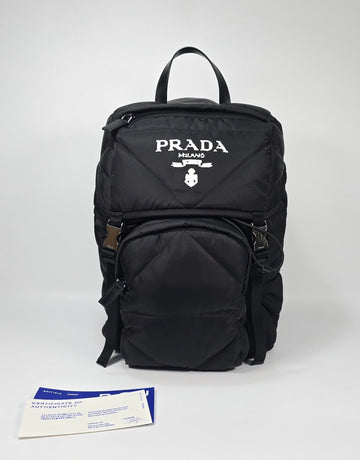 PRADA Quilted Hoodie Re-Nylon Padding Rucksack 45x17x27 92636629