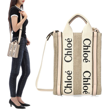 Chloe Linen Woody Mini Tote Bag 6J5 115534170