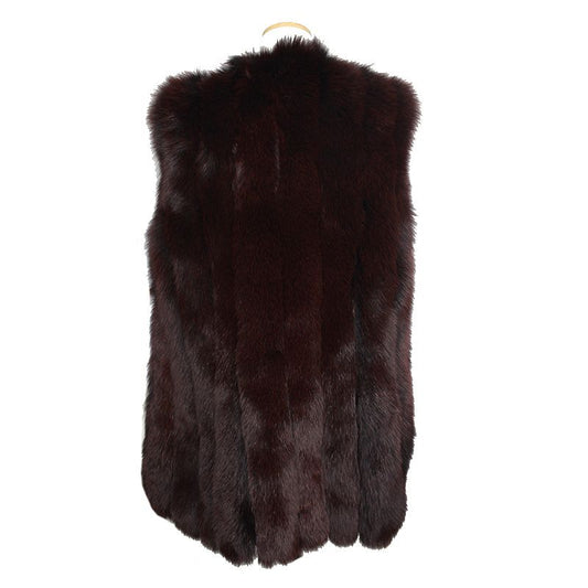 OTHER BRAND Ele Moi Burgunderfarbenen Fuchs Pelz Weste Freesize 125217522