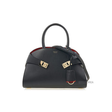 SALVATORE FERRAGAMO Gancini Soft Tote Bag 21 0568 NERO CALF 0767814 FW24 125218833