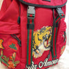 Gucci Tiger Embroidered Techno Canvas Red Backpack 429037 125250734 [P]