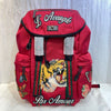 Gucci Tiger Embroidered Techno Canvas Backpack Red 429037 125250735 [P]