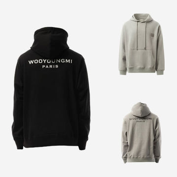 WOOYOUNGMI フード付き メンズ バックロゴ トレーナー グレー 24FW 125288483