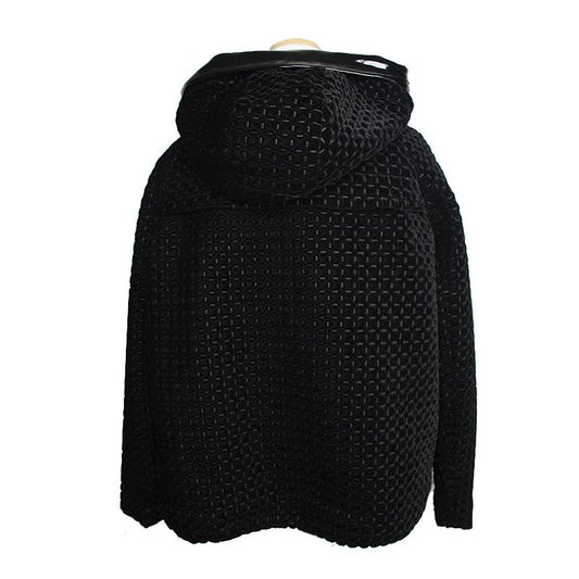 ARMANI COLLEZIONI Collezioni Black Texturiertes Samt Hoodie Zip-Jacke 55 125343199