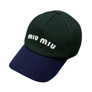 Miu Miu Drill Baseball Cap with Embroidered Logo in Abatte Royal Green (5HC179 ACQ1 F03RF) 125347067