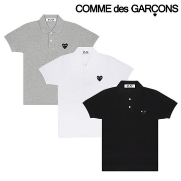 Comme Des Garcons Short Sleeve Polo T-Shirt with Black Patch for Women 125356988