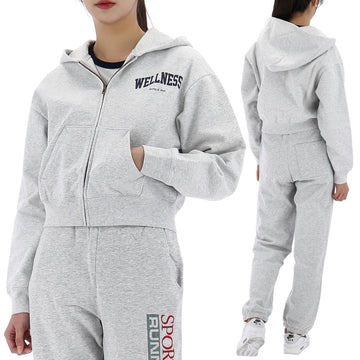 SPORTY & RICH 25SS Wellness Ivy Crop Hoodie Zip-up ST068514001GY03 125405137