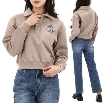 SPORTY & RICH Crown Embroidered Polo Sweatshirt 25SS ST072512202BE05 125405931