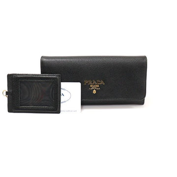 PRADA 1MH132 schwarze Saffiano Geldbörse mit goldener Metalldruckschrift 125446675