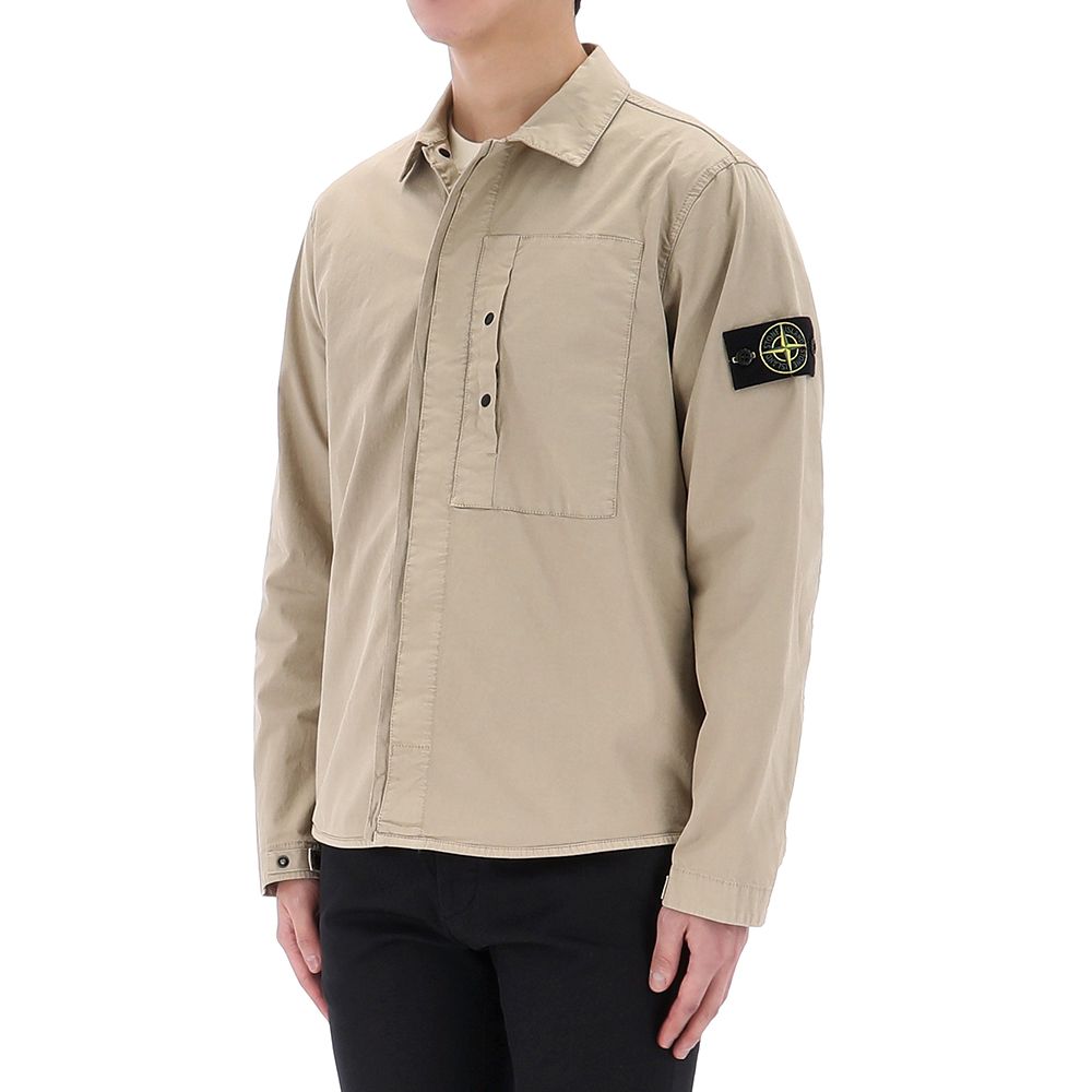 stone island WAPPEN POCKET SHIRT JACKET Stone Island patch-pocket