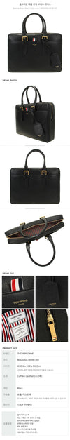 Thom Browne Pebble Leather Briefcase stamp: MAG045A 00198 001 125513343 [P]