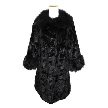 OTHER BRAND ブラックミンクフォックスファー トリムコート 44 125516842