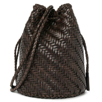 DRAGON DIFFUSION Pompom Double Jump Bucket Bag 8838 DK BROWN 156980653