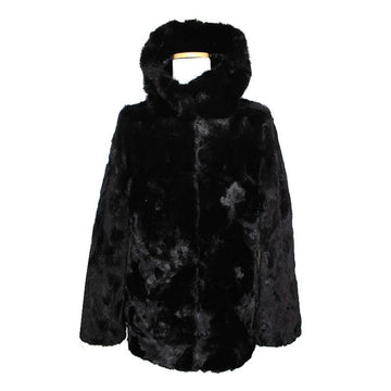 OTHER BRAND Schwarzer Minkfell Volumen Kragen Mantel 44 55 125543813