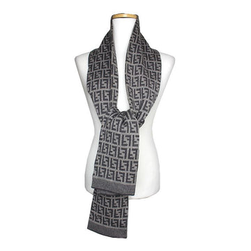 Fendi Gray Logo Wool Scarf 125561774