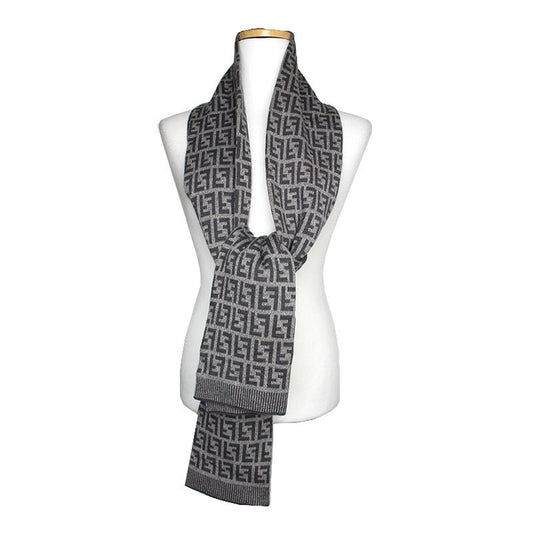 Fendi Gray Logo Wool Scarf 125561774