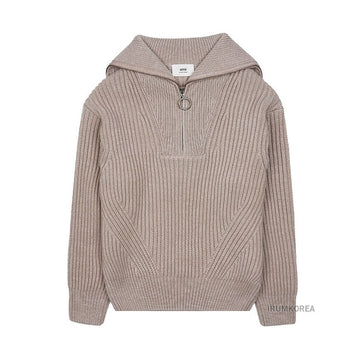 AMI Men's Half-Zip Wool Sweater HKS600 027 250 41063144