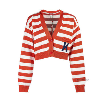 KENZO Gestreifte Damen Crop Cardigan 73227128