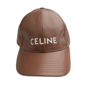 CELINE Braune Leder Logo Baseballcap 12345 125601927