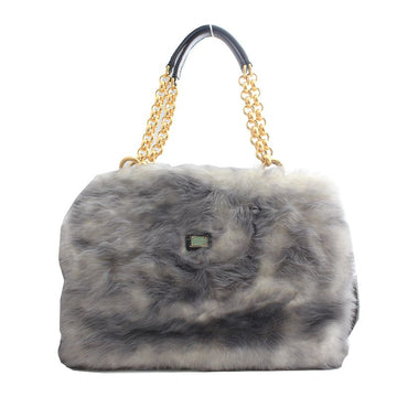 DOLCE & GABBANA ドルチェ・エ・ガッバーナ メランジグレー エコファー トート兼クロスバッグ 125614709
