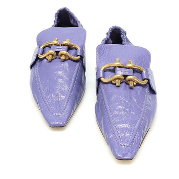 BOTTEGA VENETA 651352 Lila Lammleder Goldene Damen Loafer 37 125701074