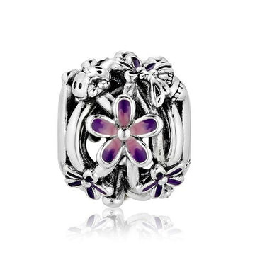 PANDORA Openwork Purple Daisy Silber Anhänger 798772C02 43743775