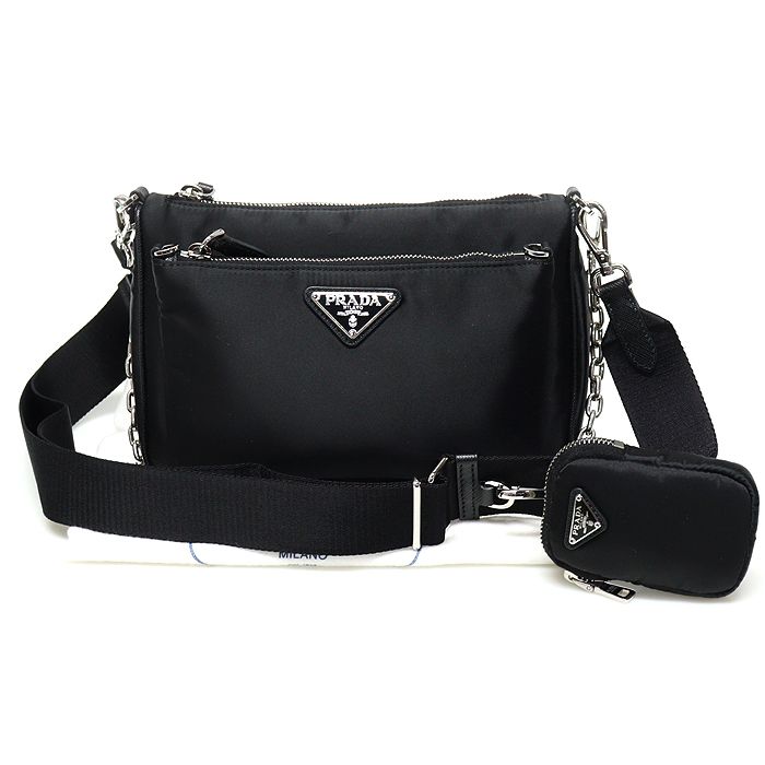 Prada 1BH168 Black Tessuto Saffiano Triangle Logo Re-Nylon