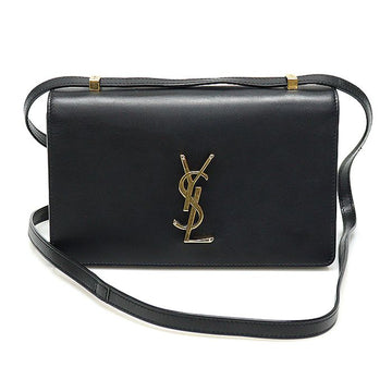 SAINT LAURENT 601310 schwarze Glattleder goldene Dylan Monogramm Accordion Klappen kleine Schultertasche 125781412