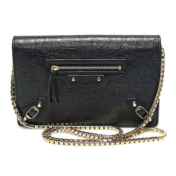 BALENCIAGA Giant Chain WOC Clutch Crossbody in Schwarz Lammleder 444168 125781427