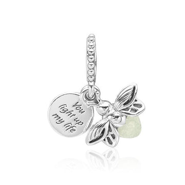 Pandora Glow in the Dark Firefly Pendant and Dangle Silver Charm 37516130 [P]