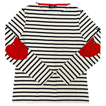 SAINT JAMES VAUJANY Herz-Patch Langarmshirt 8649 ECRU MARINE 125832132